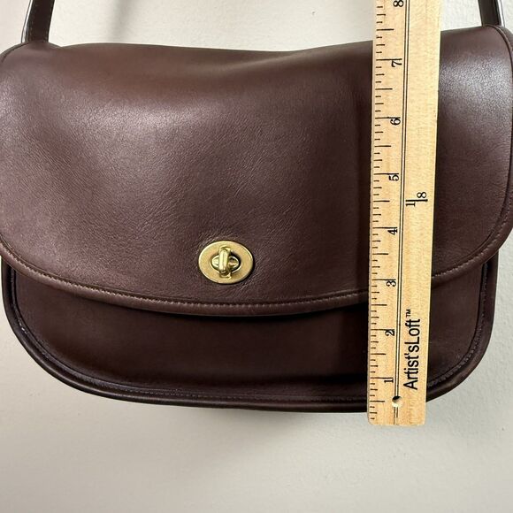 Vintage COACH Brown Leather City Bag Shoulder Bag Handbag #9790 Keychain - Picture 14 of 15